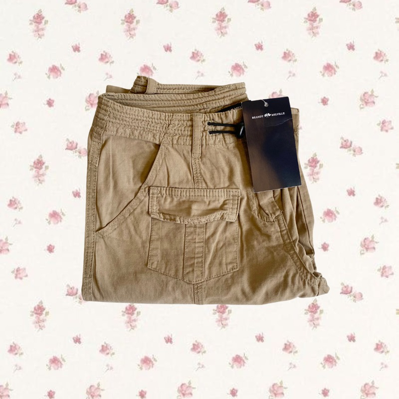 Brandy Melville ♥ ON HAND ♥ Kim Cargo Pants Dark Tan Shopee Philippines