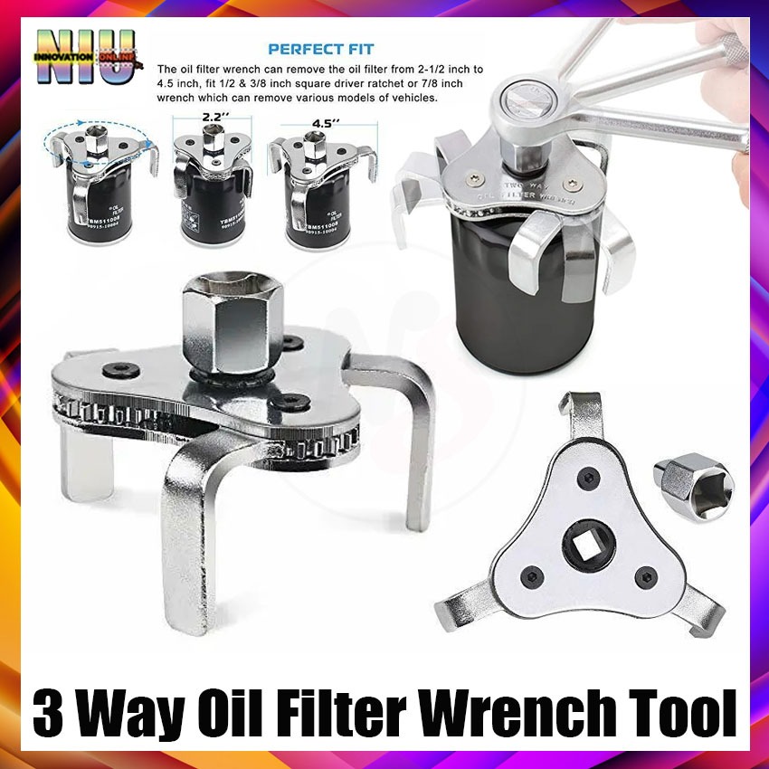 ThreeClaw Oil Filter, Universal Oil Filter Removal Tool Adjustable Oil