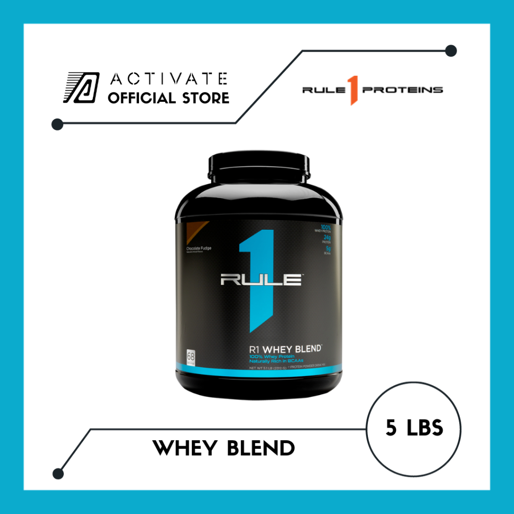 Rule 1 Whey Protein Blend 5lbs (68 servings, 24g of protein per serving