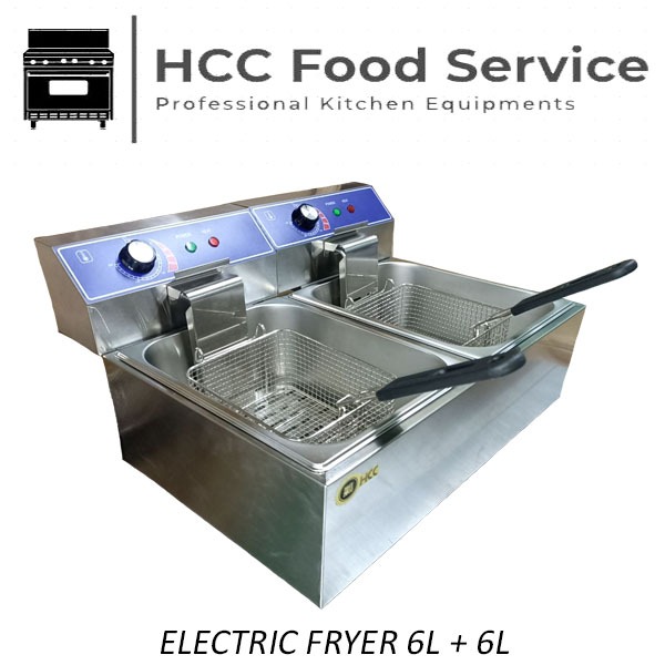 Commercial Electric Deep Fryer 6L+6L Capacity Double Heavy Duty