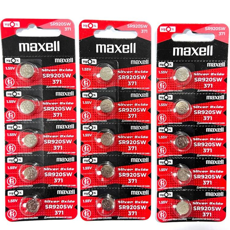 SR920SW 371 Maxell Battery Original 1.55v silver oxide Mercury free ...