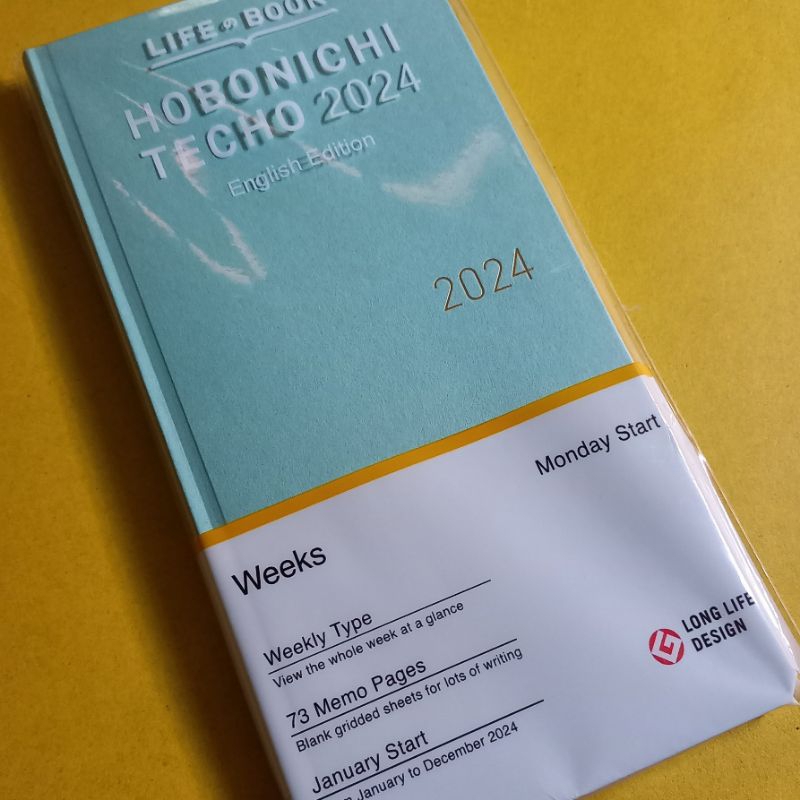 Hobonichi Weeks 2024 English Edition Pale BlueGreen On Hand (NO PEN