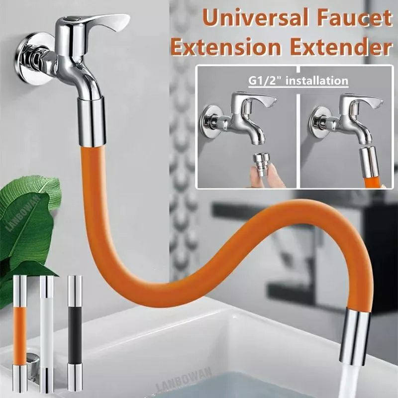 Faucet Extension Extender 360° Rotation Adjust Bending Faucet Splash ...