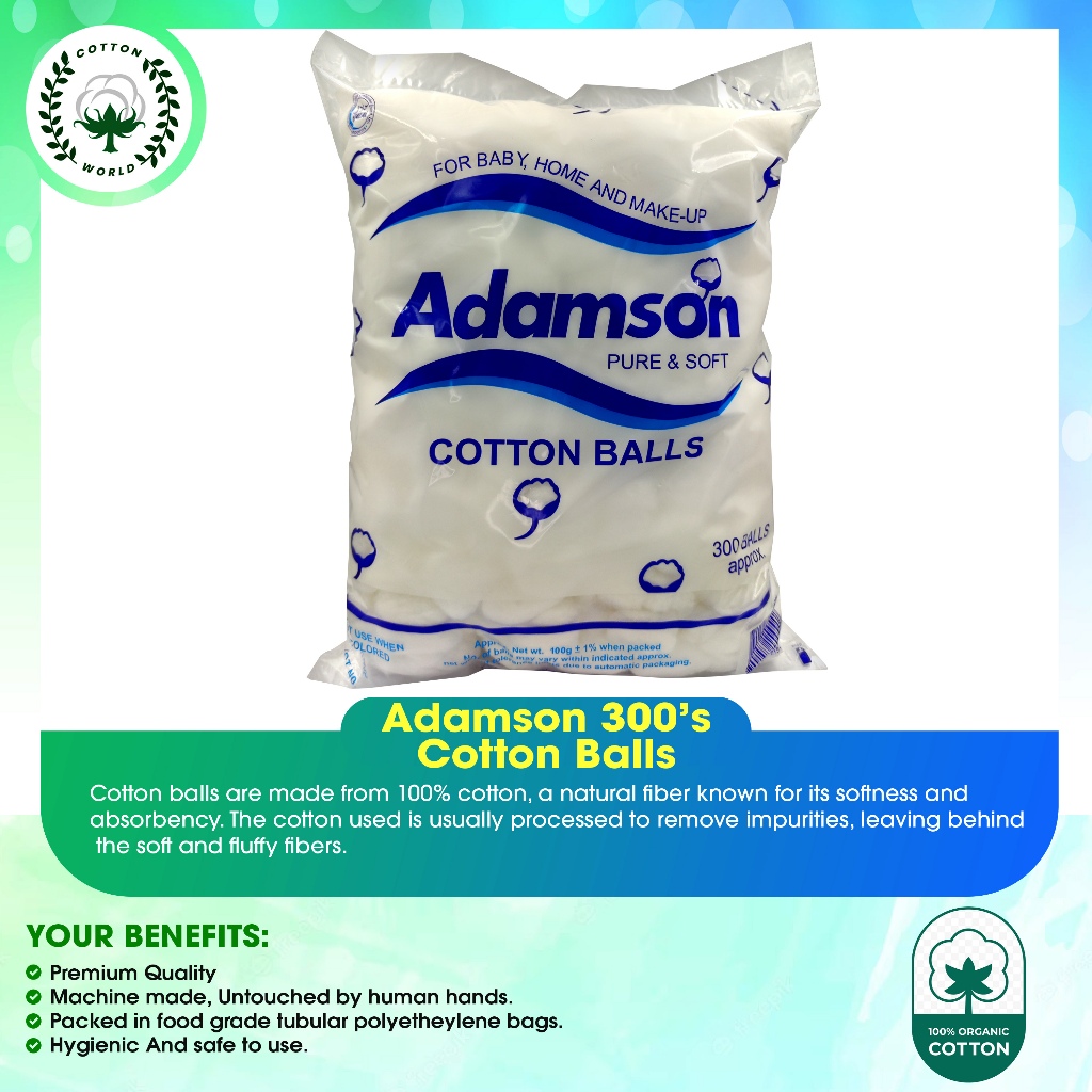 Adamson Cotton Balls 300's (Regular Balls) Shopee Philippines
