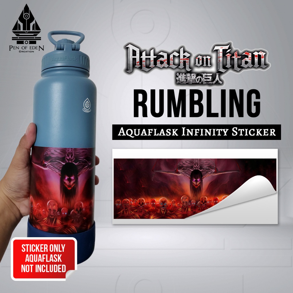 Attack on Titan Rumbling AquaFlask Infinity Stickers (STICKER ONLY ...