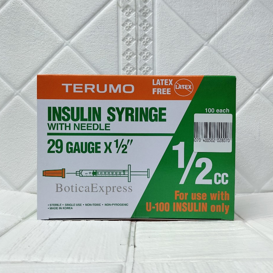 Insulin Syringe With Needle 1/2mL G- 29x½ , TERUMO (100’S) | Shopee ...