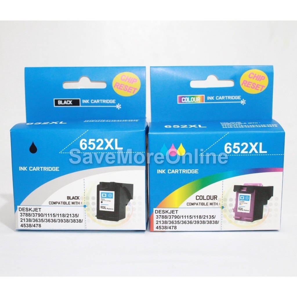 652XL Black & Color Compatible ink Cartridges for HP Deskjet 3788 and ...