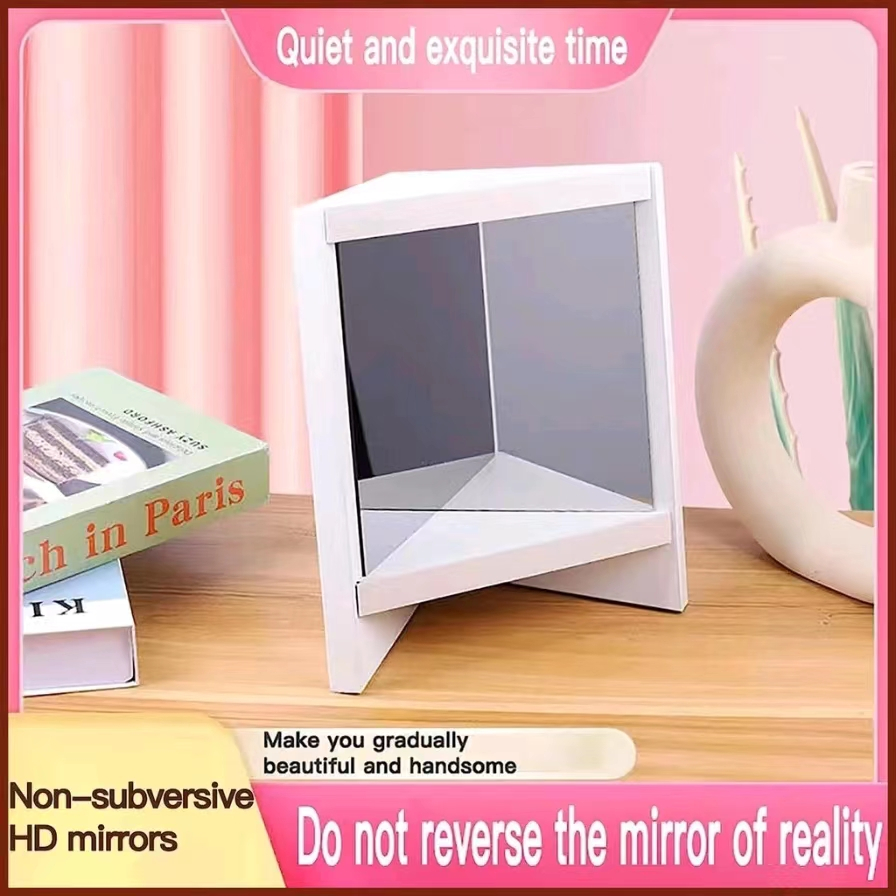 Non Reversing Mirror Square Household White Real Mirror Portable True ...