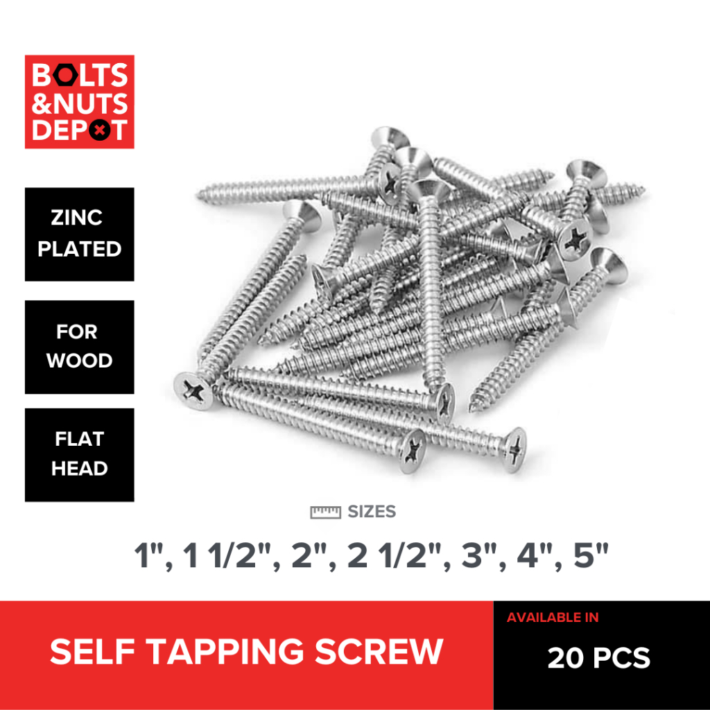 self-tapping-screw-zinc-plated-flat-head-10-14-per-20-pcs-shopee