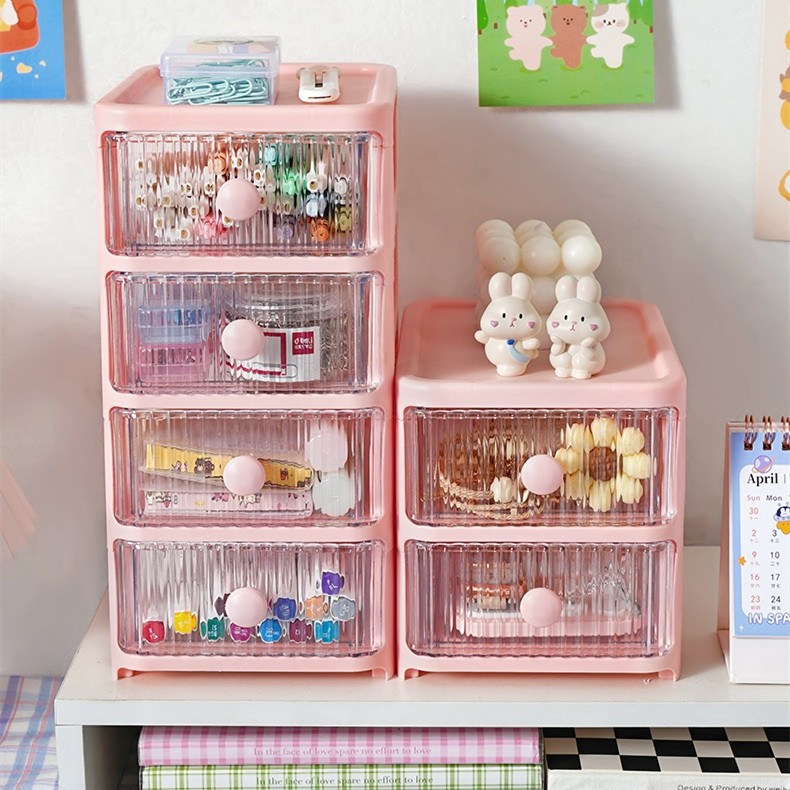 Mini Desktop Storage Box Drawer Style Cabinet Storage Box Cosmetics ...