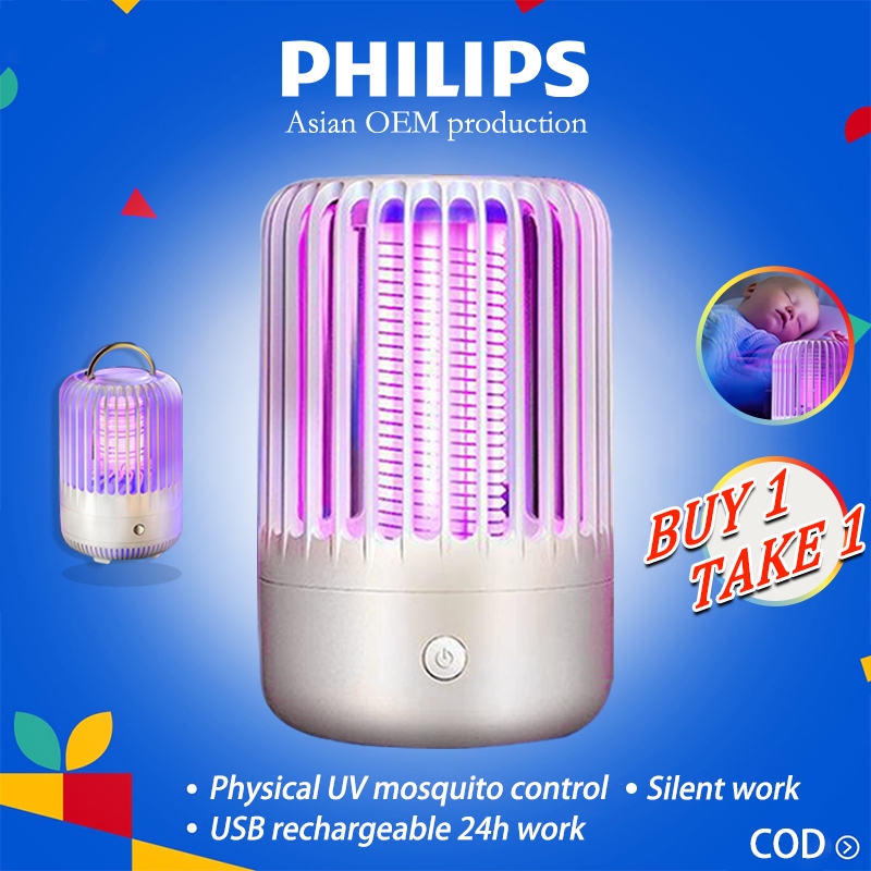 Electric mosquito killer lamp USB rechargeable Mute LED UV mosquito ...