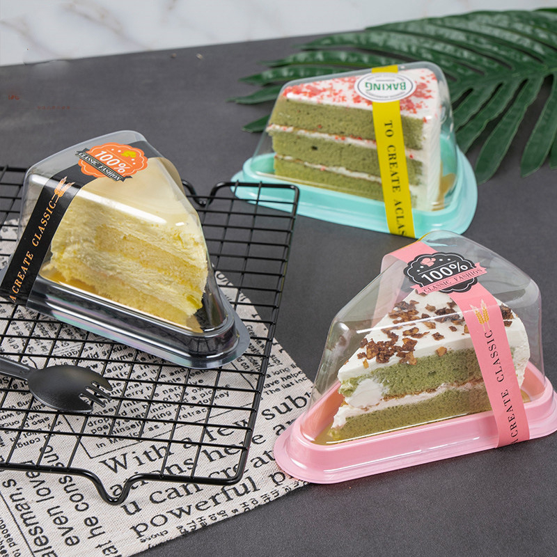 life store 10pcs Slice cake container triangle box for cake for baking ...