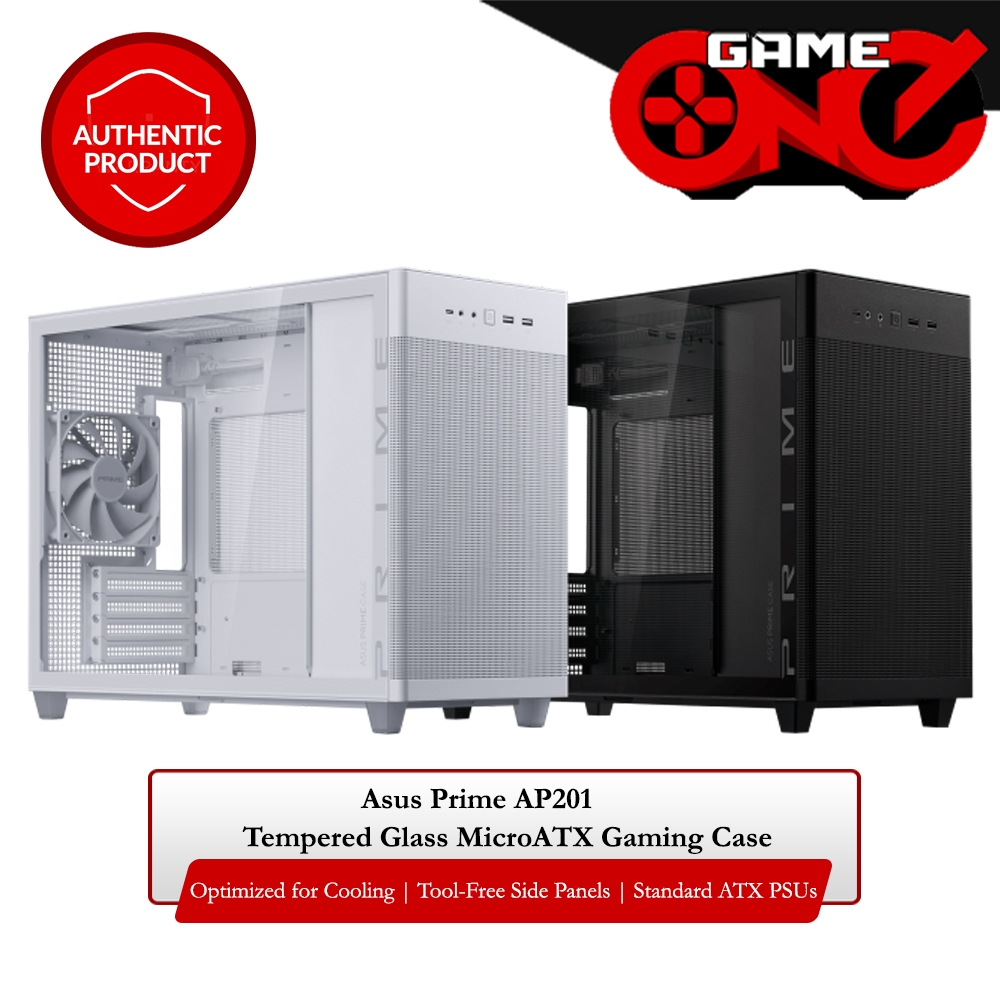 Asus Prime Ap201 Tempered Glass Microatx Gaming Case 