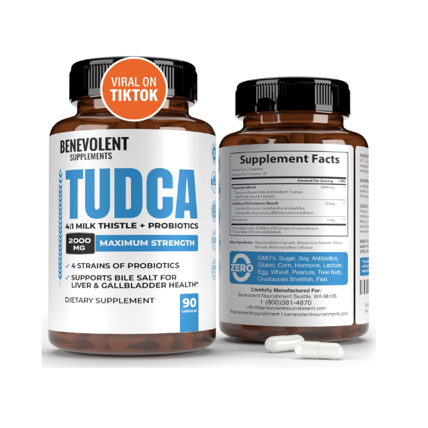 2,000 mg Tudca Bile Salts Supplement for Gallbladder Kidney and Liver
