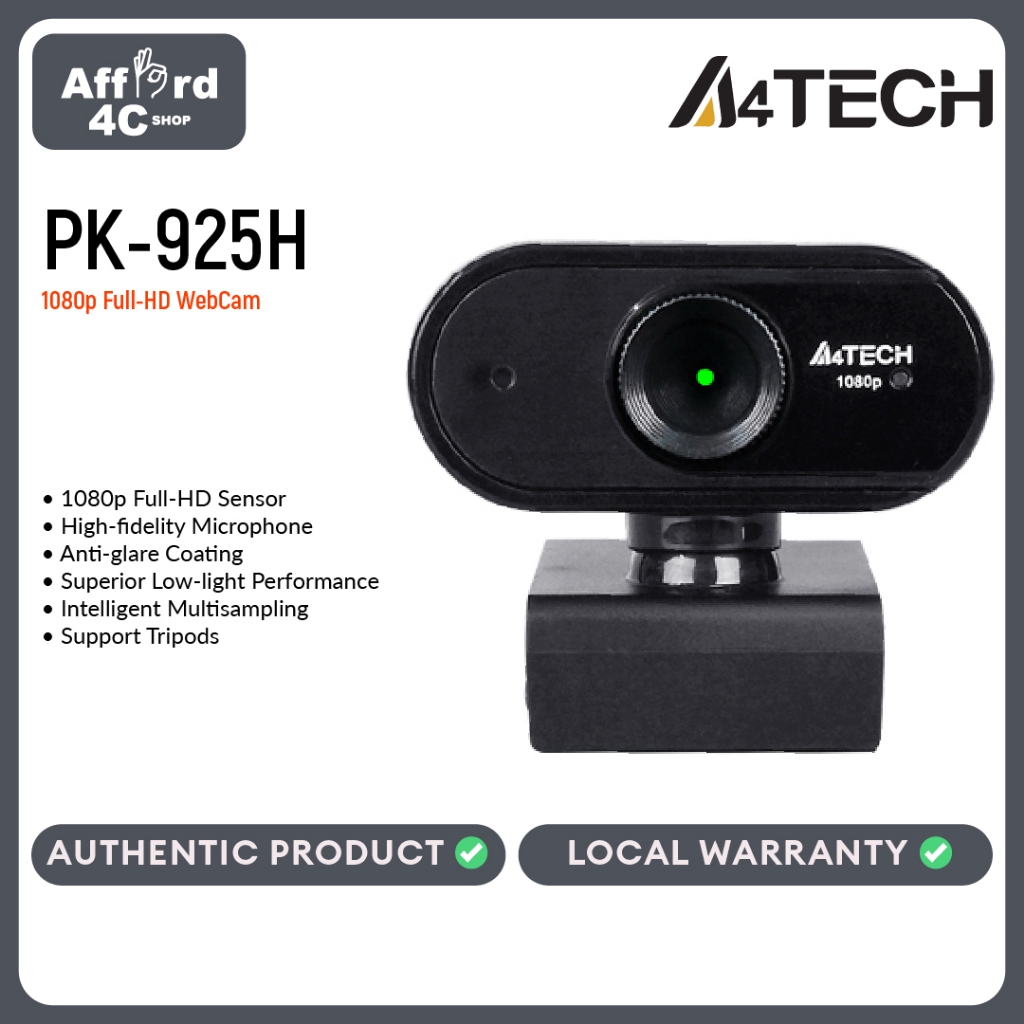 A4Tech PK-925H Full HD 1080P Fixed Focus Webcam | Shopee Philippines