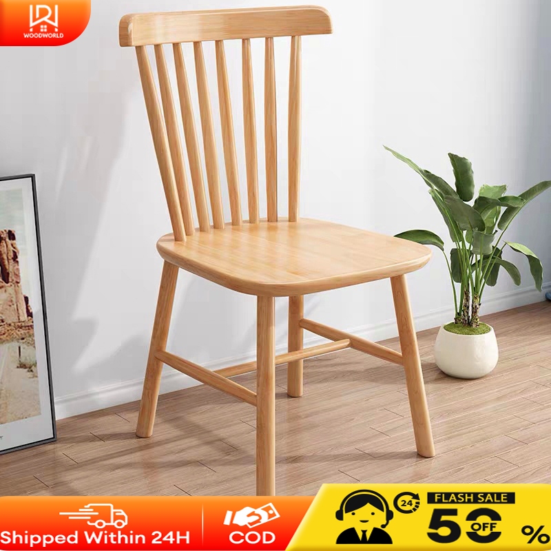 Dining Chair Solid Wood 300KG Loading Bearing Simple Kitchen Cafe