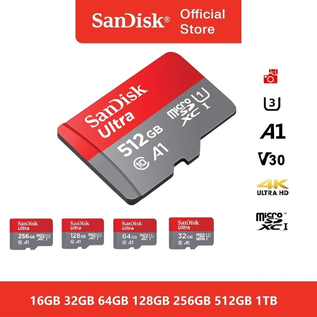 SanDisk Ultra Micro SD Card 32GB 64GB 128GB 256GB 512GB Up to