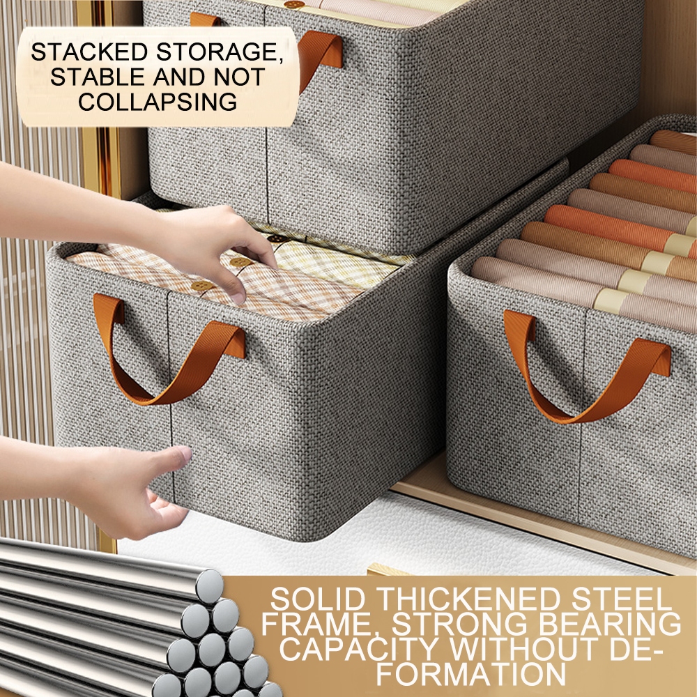 With steel frame Stackable Foldable Wardrobe Closet Organizer ...
