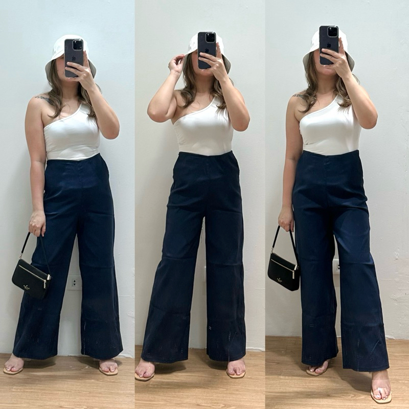 Kathrine Wide Leg Pants (FREESIZE fits up to XL) | Shopee Philippines