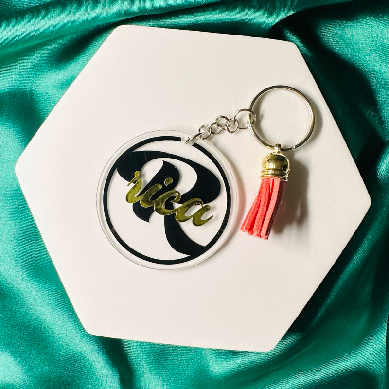 Personalized Round Acrylic Keychain w/ free customized card | Shopee ...