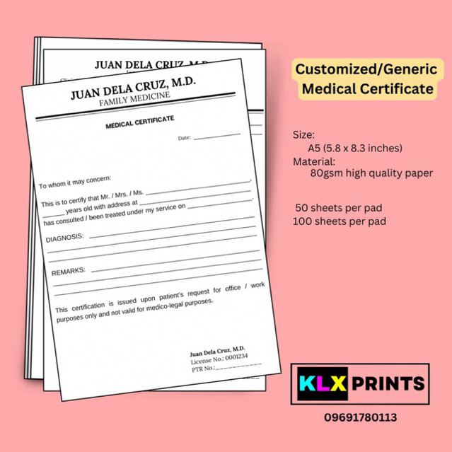 Medical Certificate Pads Shopee Philippines