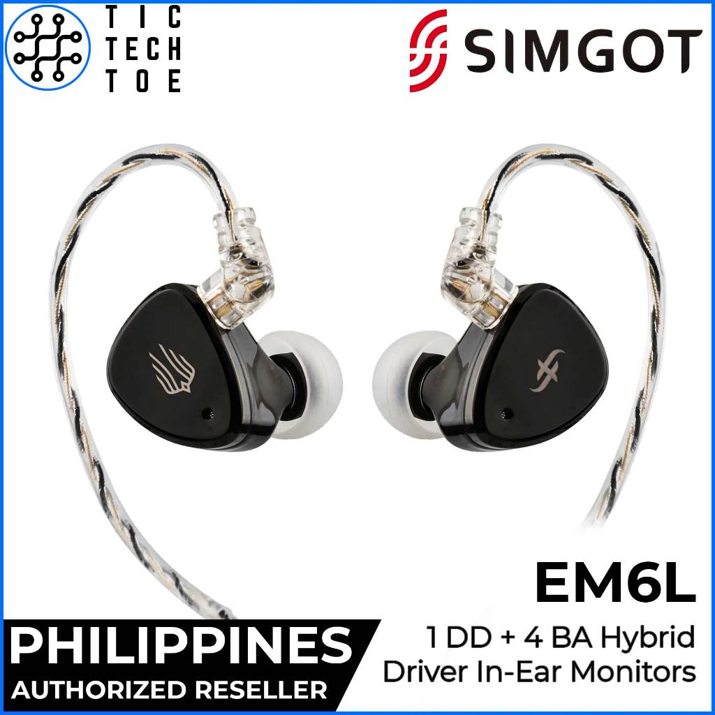 SIMGOT EM6L Hybrid Drivers 1 Dynamic + 4 Balanced Armature Detachable ...
