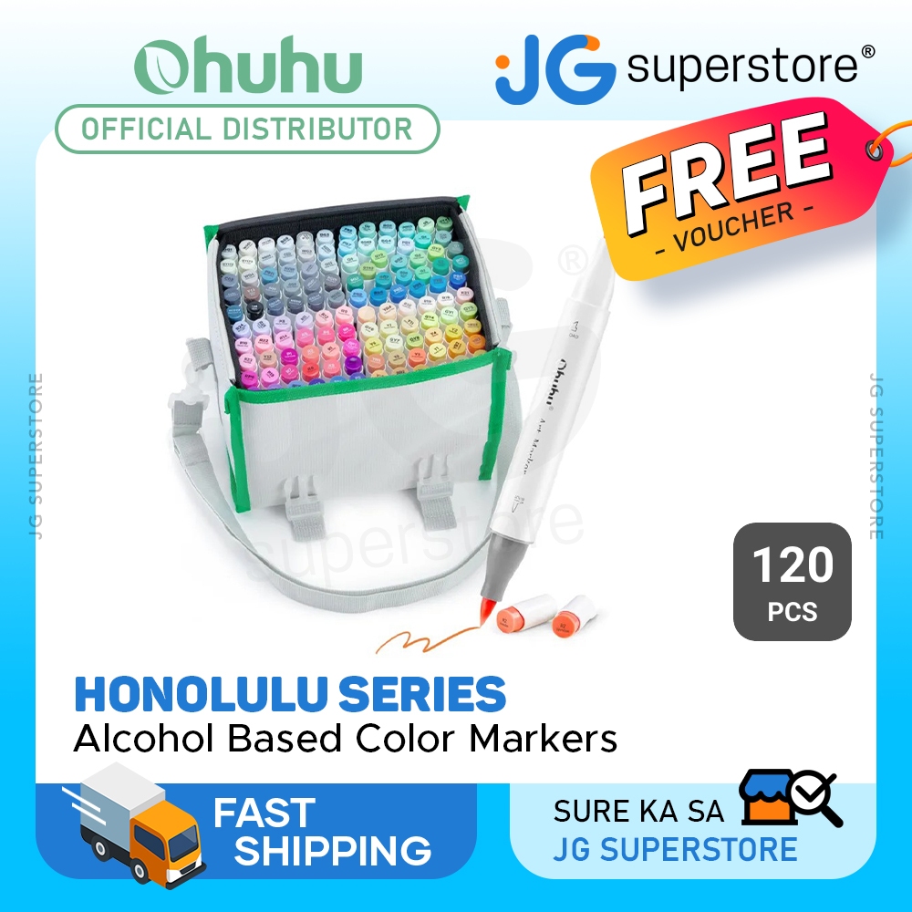 Ohuhu Alcohol Based Art Markers 120 Colors plus Color Blender (Brush and Chisel)Y30 8040196