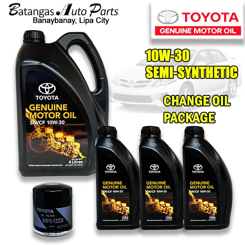 TOYOTA MOTOR OIL SEMI-SYNTHETIC 10W-30 OIL TOYOTA OIL FILTER ( CHANGE ...