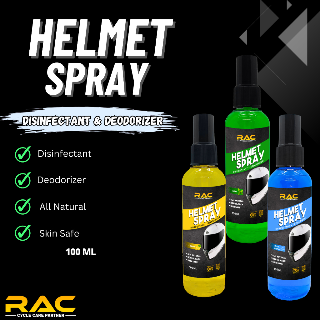 Helmet Spray Disinfectant Refreshener Deodorizer with Antibacterial