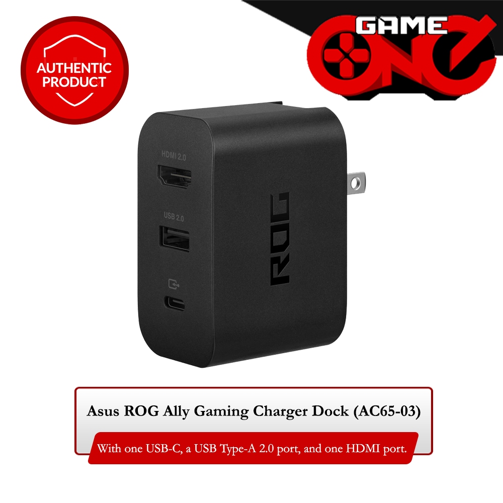 Compact Asus ROG HDMI charger dock lets you plug the ROG Ally (or