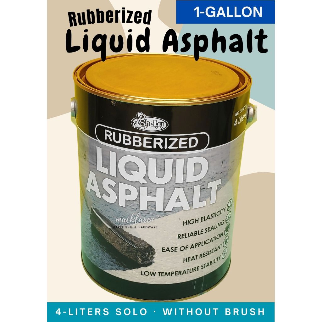 Shelby Rubberized Liquid Asphalt 4 Liters Waterproofing Paint 1 Gallon ...