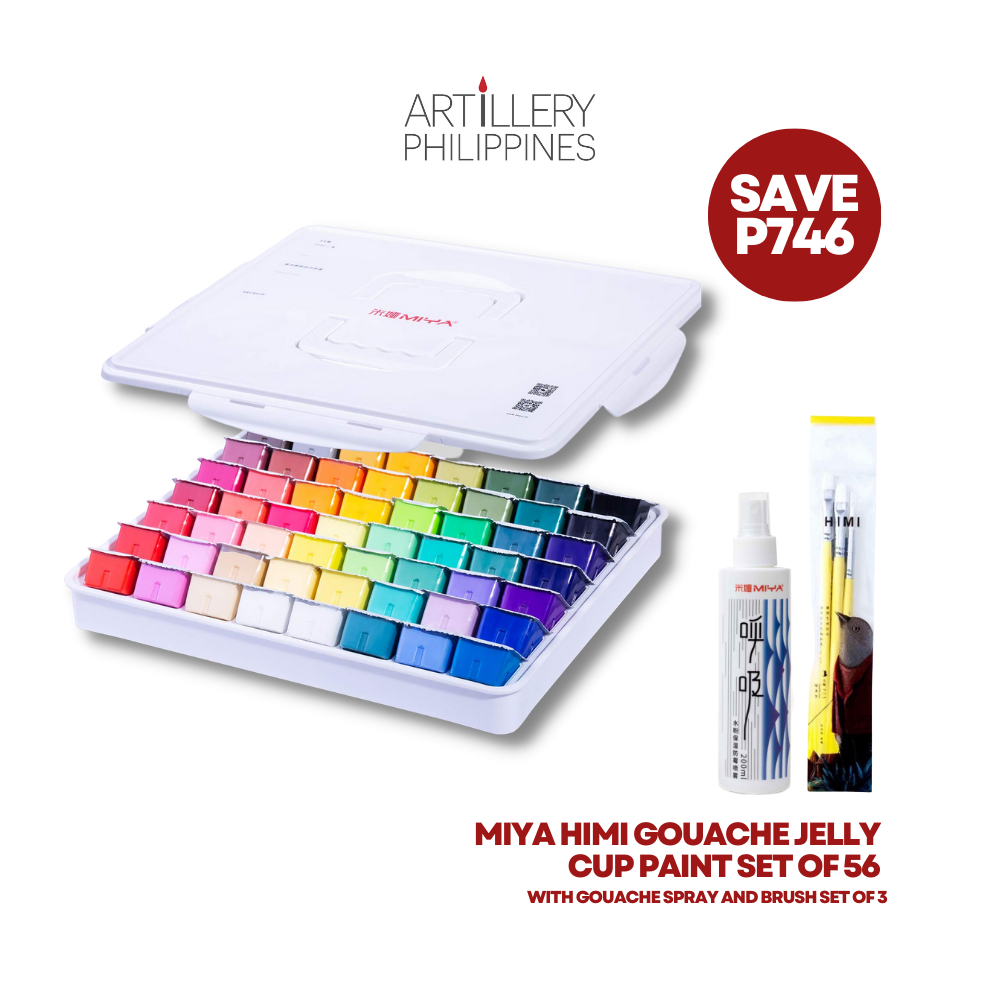 MIYA Himi Gouache Jelly Cup Paint Set Of 56 With Brushes + Gouache