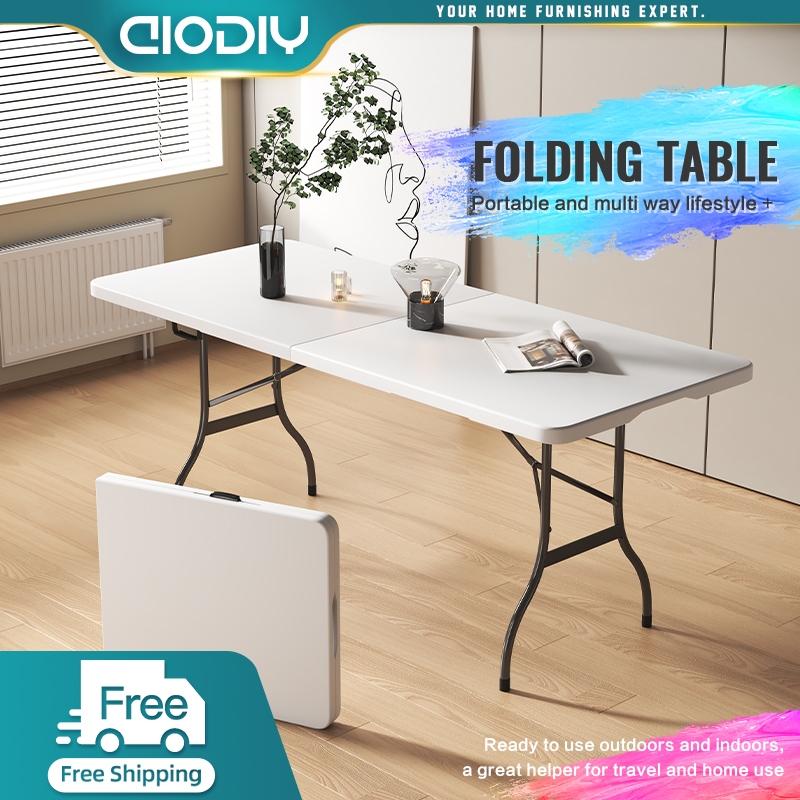 AIODIY Folding Table Foldable Table and Folding Chair Set Outdoor Home