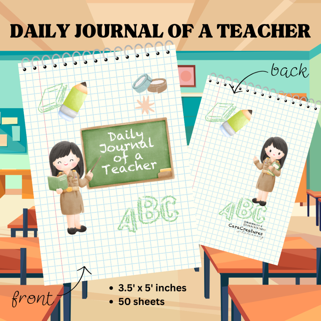 Daily Journal of a Teacher Notebook / Tickler / Mini Notebook / Lesson ...