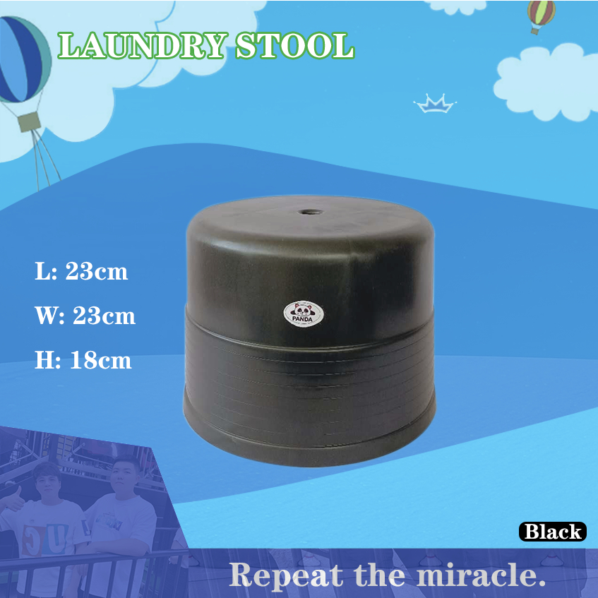 BLACK Rattan Plastic Laundry Stool/ Round Stool /Kiddie Stool | Shopee ...