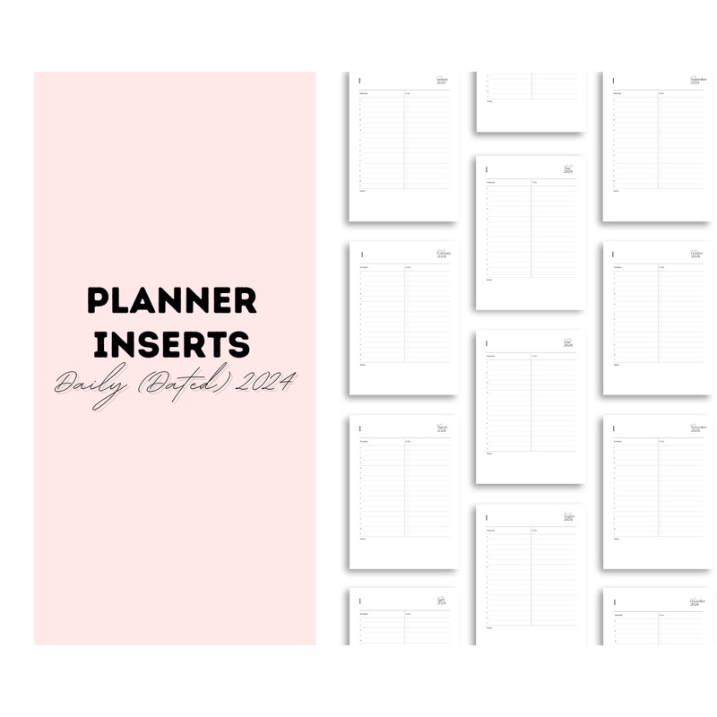 Planner Inserts - Daily 2024 (Dated) | Shopee Philippines