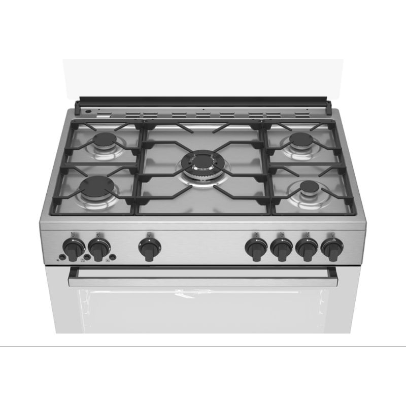 Beko model mGGR15115DXNS 90cm Gas Cooking Range 5 gas burner gas oven with fan assisted