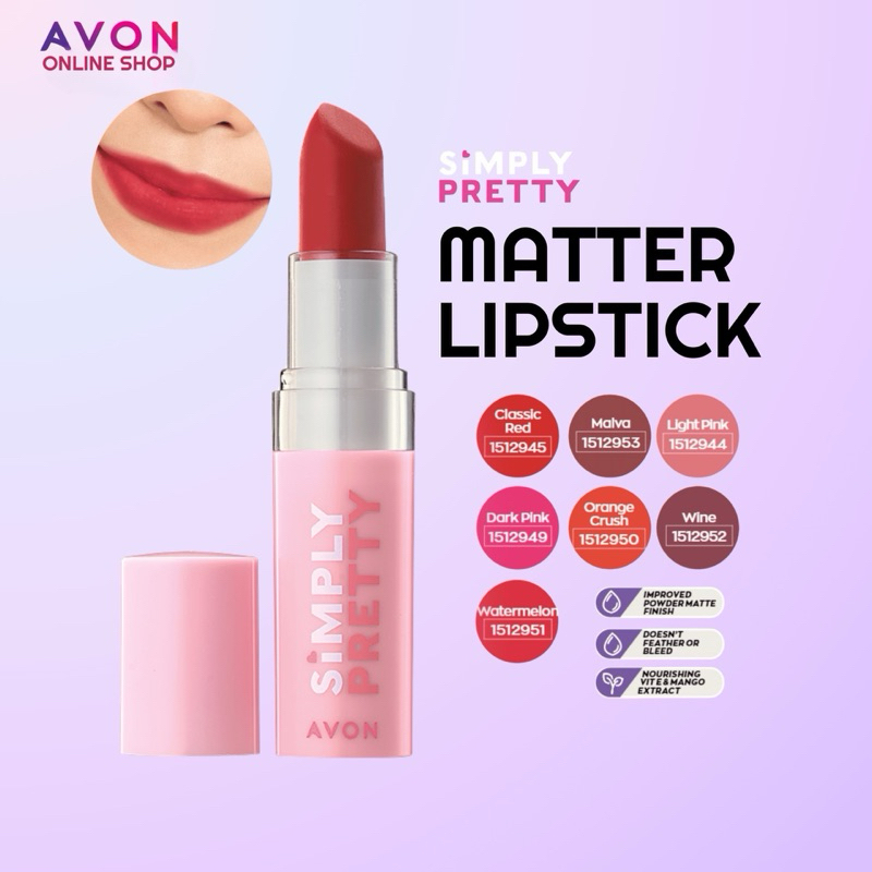 Avon Simply Pretty Matte Lipstick 4g Shopee Philippines