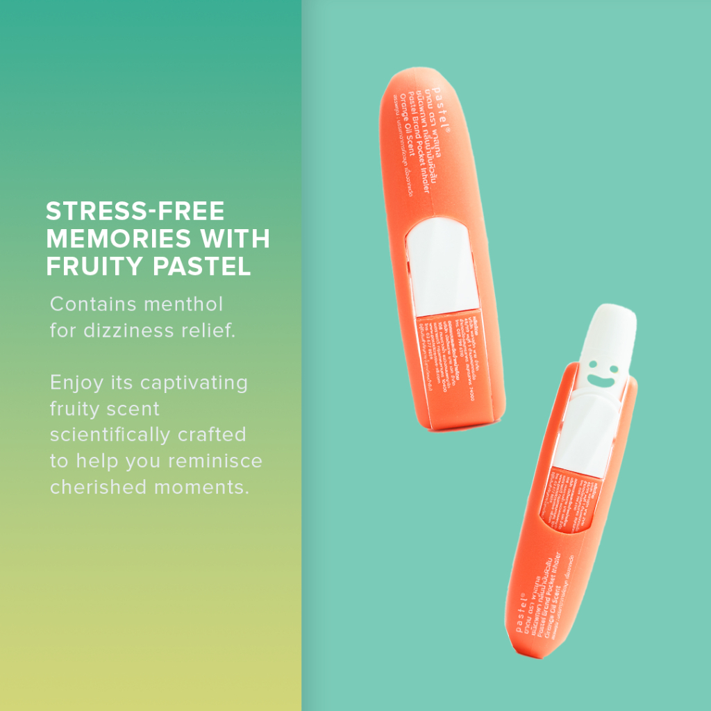 PASTEL Fruity Orange Scent Pocket Inhaler (x3) (1.5ml each) [Menthol ...