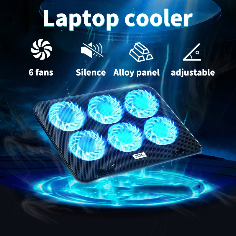 Laptop Cooler Laptop Cooling Pads with 6 Fans LED Light Adjustable ...