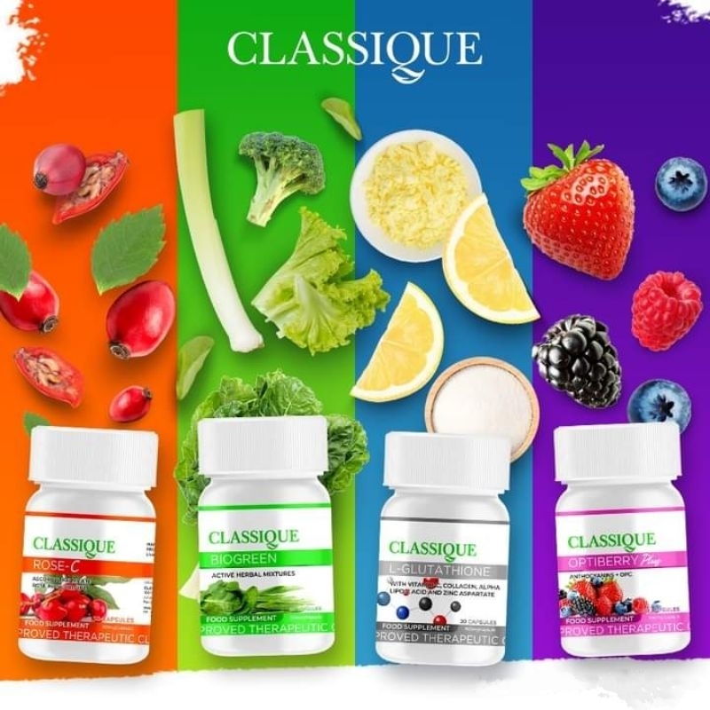 Classique World Food Supplement (Rose C, Biogreen, L Glutathione