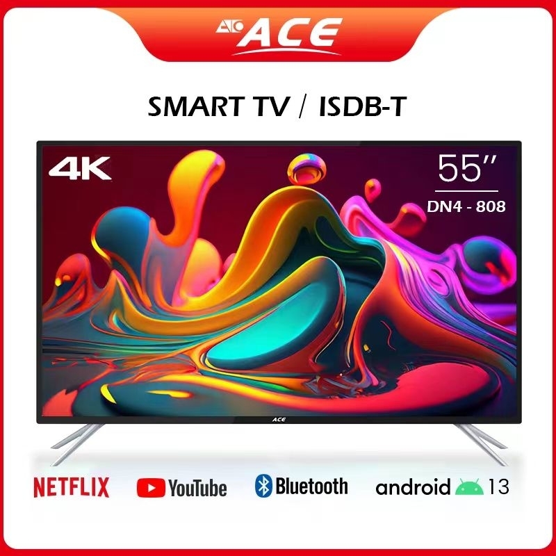 Ace 55 Inch 4k Resolution Full Dh Led Smart Tv Android Hdr Netflix Youtube Shopee Philippines 0177