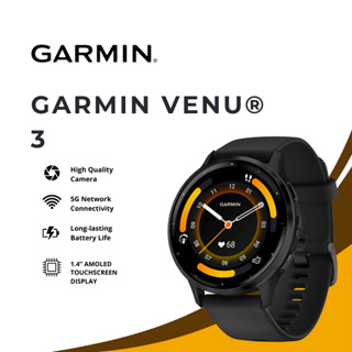  Garmin Venu 3 Slate Stainless Steel Bezel 1.4-Inch AMOLED  Touchscreen Display Smart Watch with 45mm Black Case and Silicone Band :  Electronics