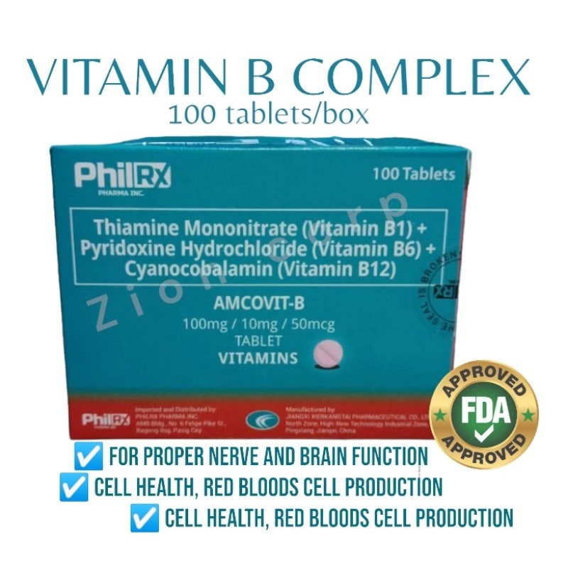 Vitamin B Complex B1 B6 B12 Nerve Support Supplement Amcovitb Generic Brand For Donation Mission