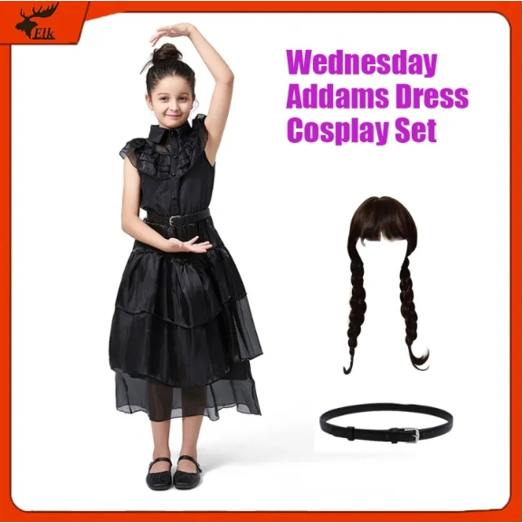 Wednesday Addams Halloween Costume for Adults & Kids