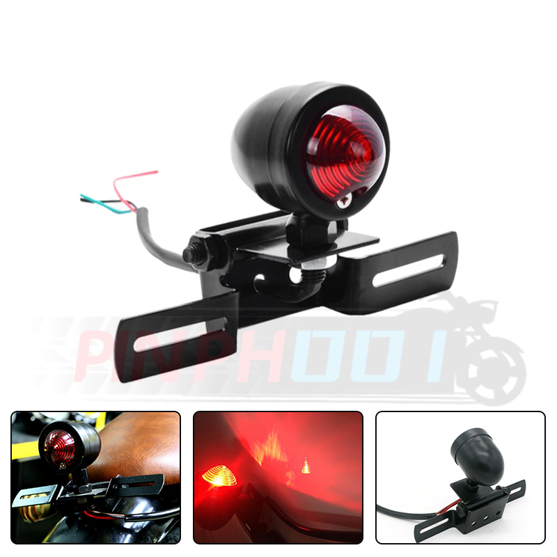 Universal Motorcycle Tail Light Brake Light License Plate Integrated ...