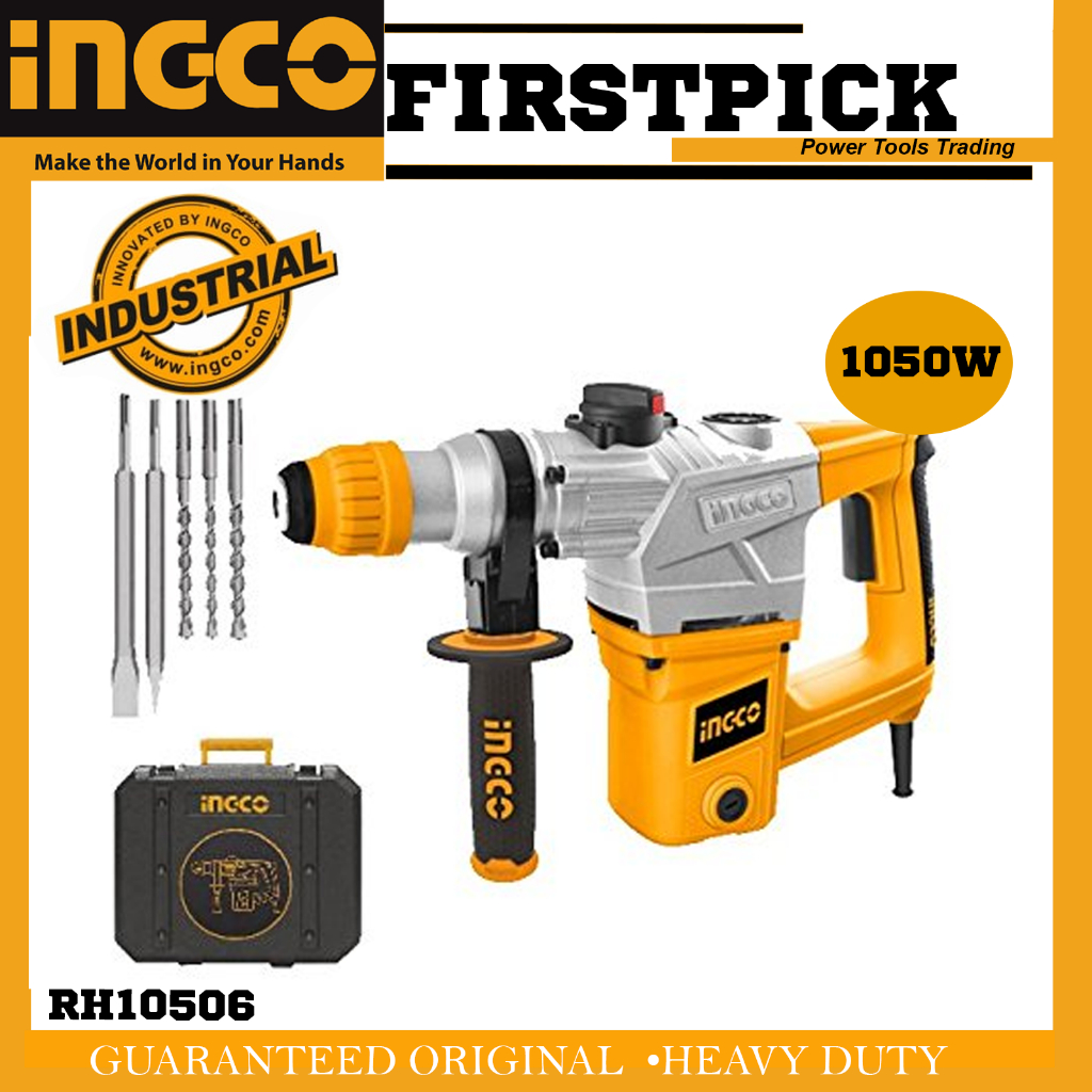 INGCO RH10506 Rotary Hammer Drill 1050W with Grease Oil and Wrench IPT