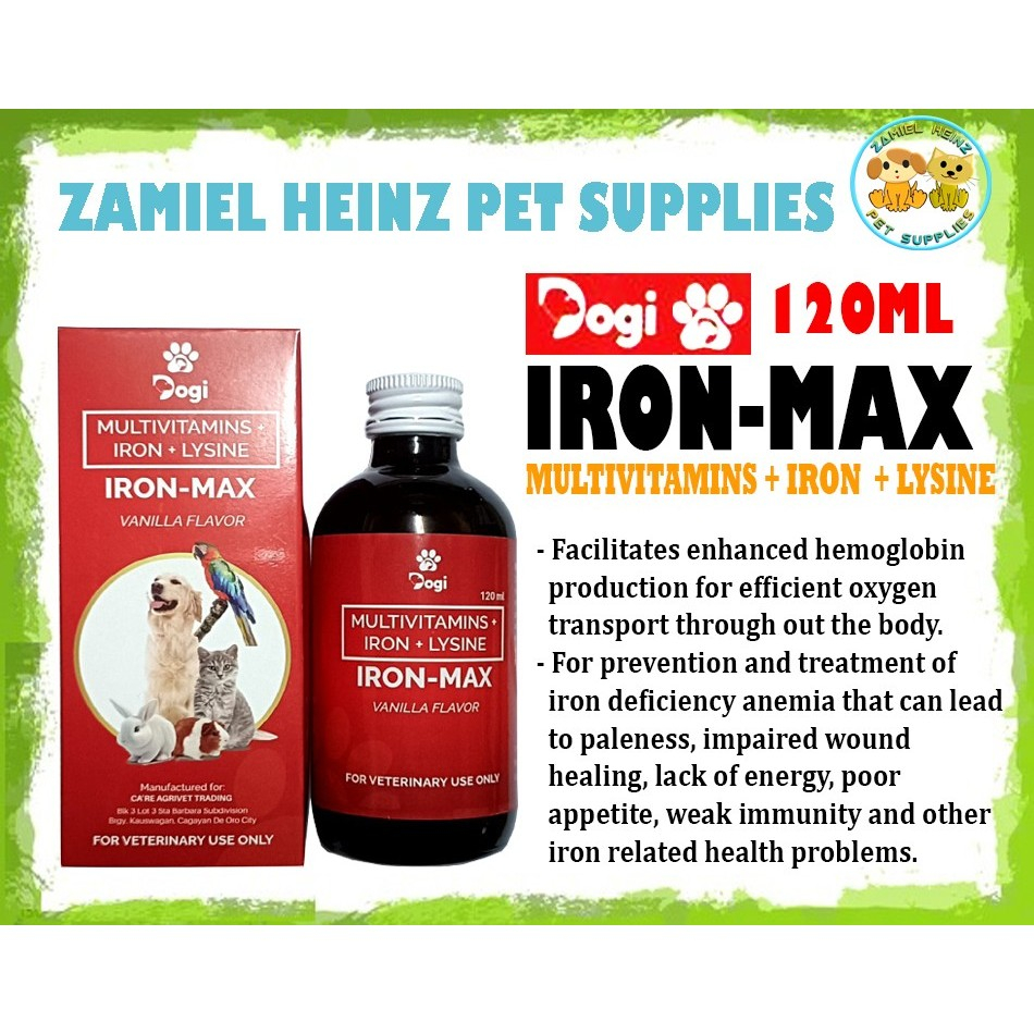 Dogi IRONMAX (Multivitamins + Iron + Lysine) for Cats & Dogs 120mL