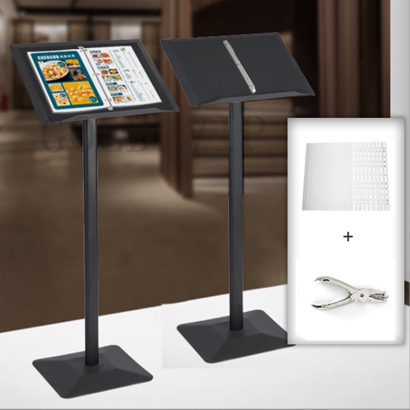 Black Pedestal Sign Holder Floor Standing Metal Menu Display Holder，for ...