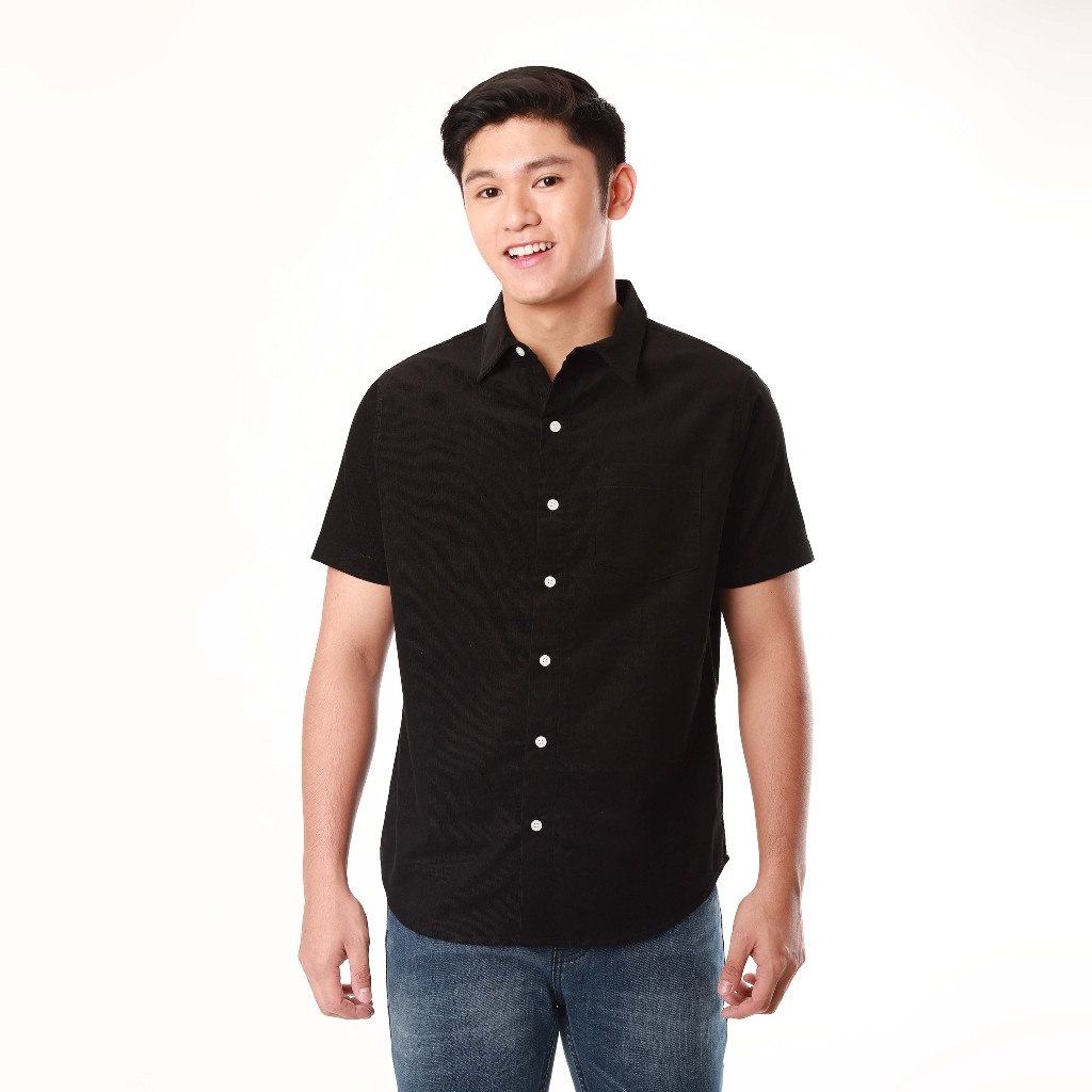 BNY Men s fine corduroy short sleeve button down shirt 530 Shopee Philippines